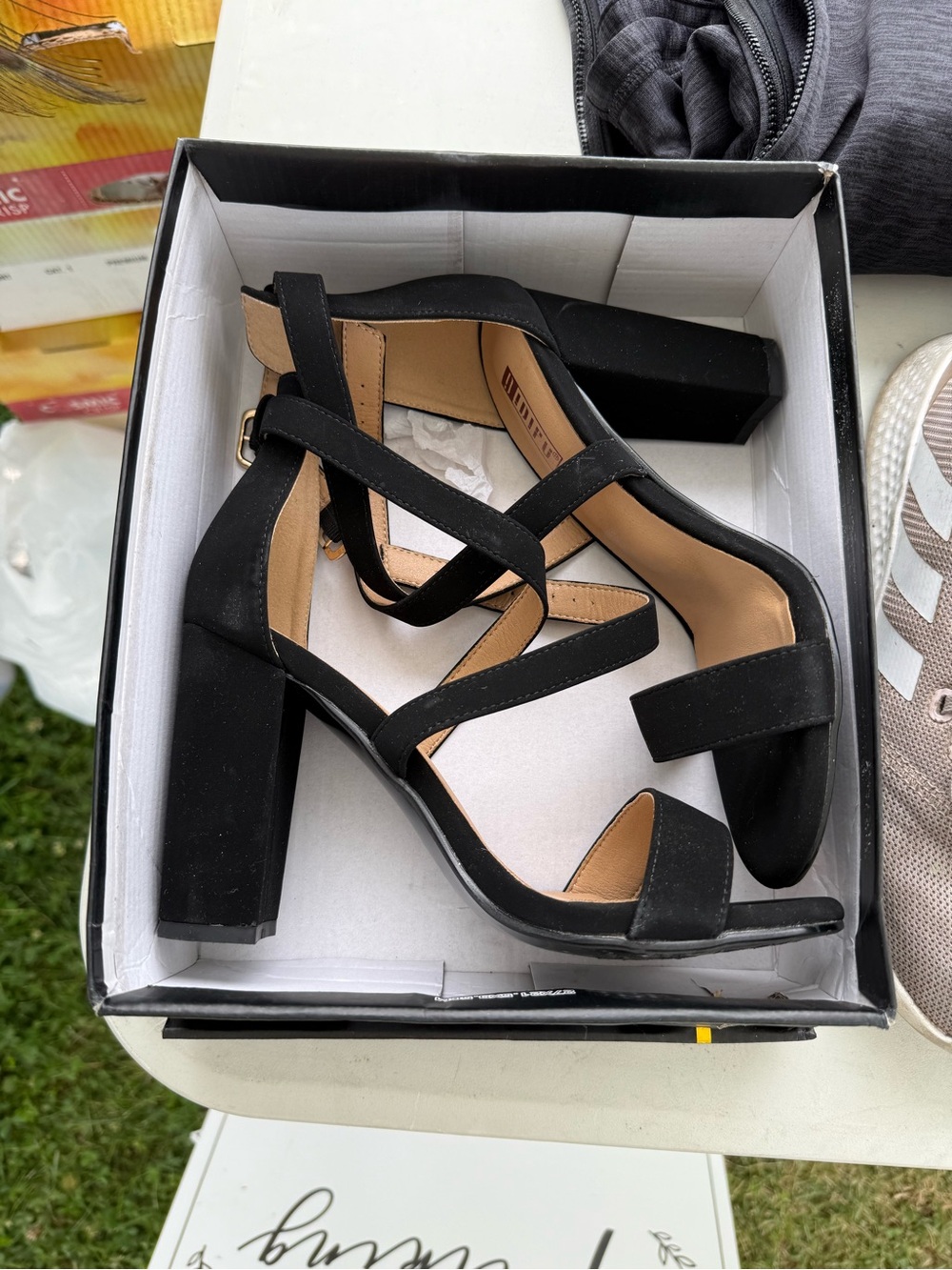 Black velvet heels